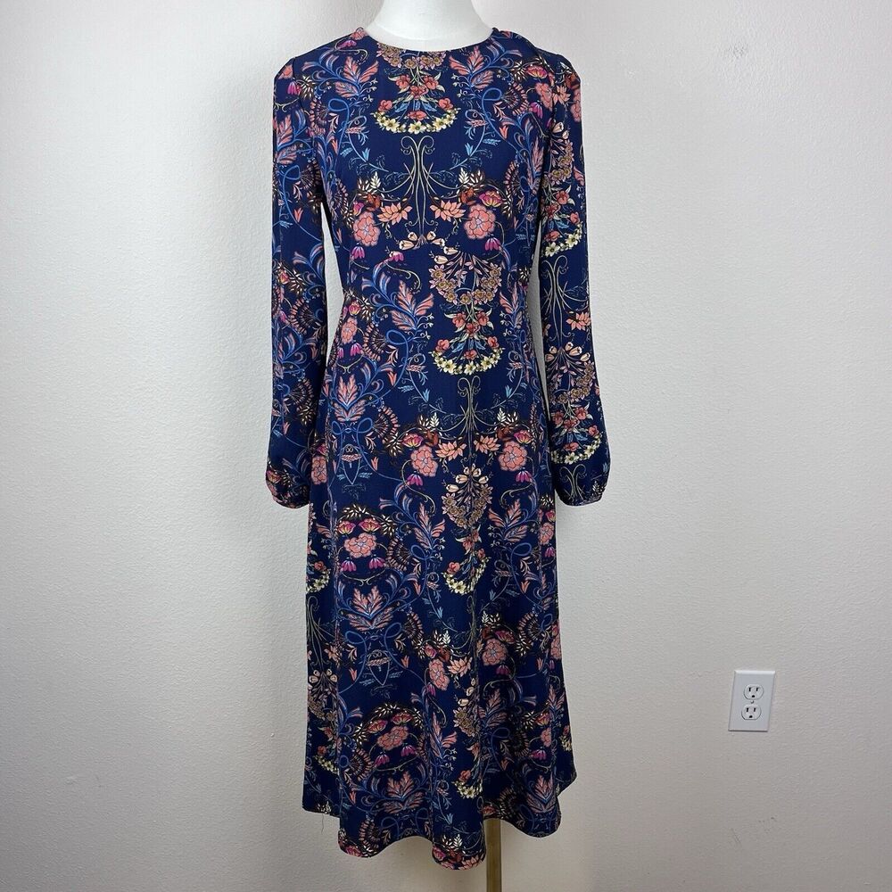 I Madeline Dress Women Extra Small Garden Splendor Midi Floral Empire Waist Boho